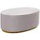 Scarlett Blush Gray Velvet Oval Ottoman