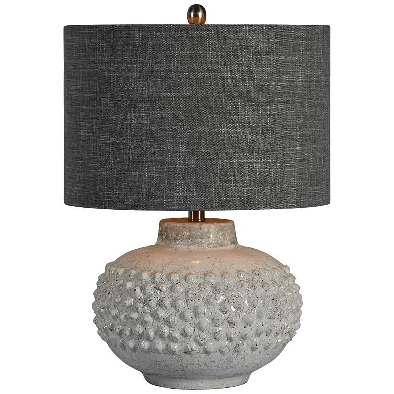Image 1 Scarlett Modern Concrete Table Lamp with Black Shade