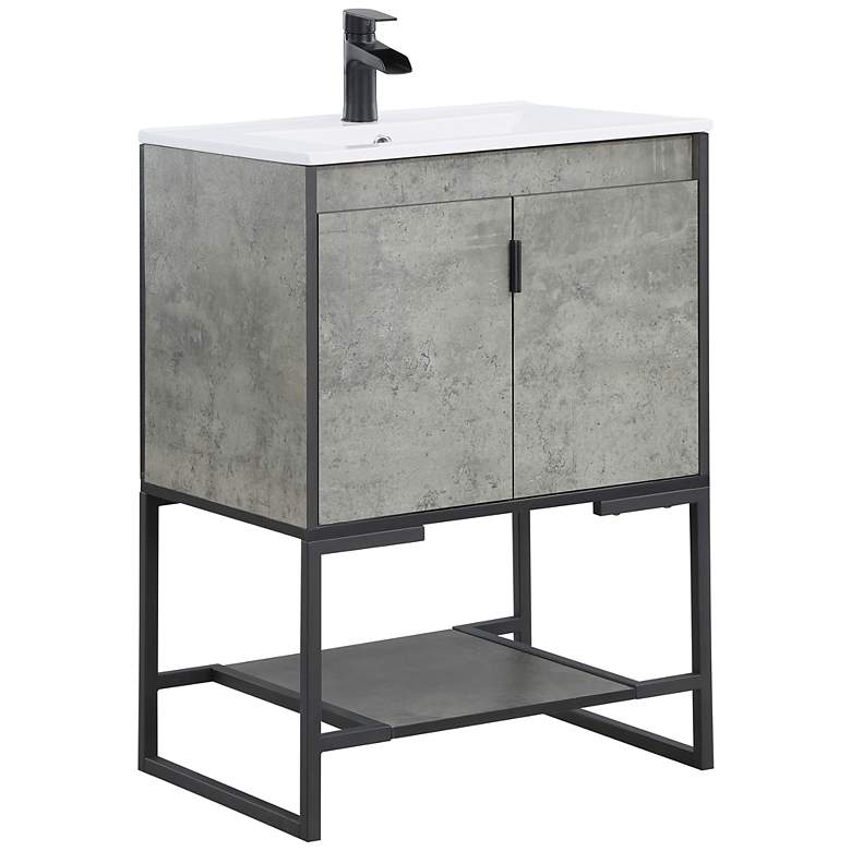 Image 2 Scarsdale 24 inch Wide Concrete Gray Bathroom Vanity Sink