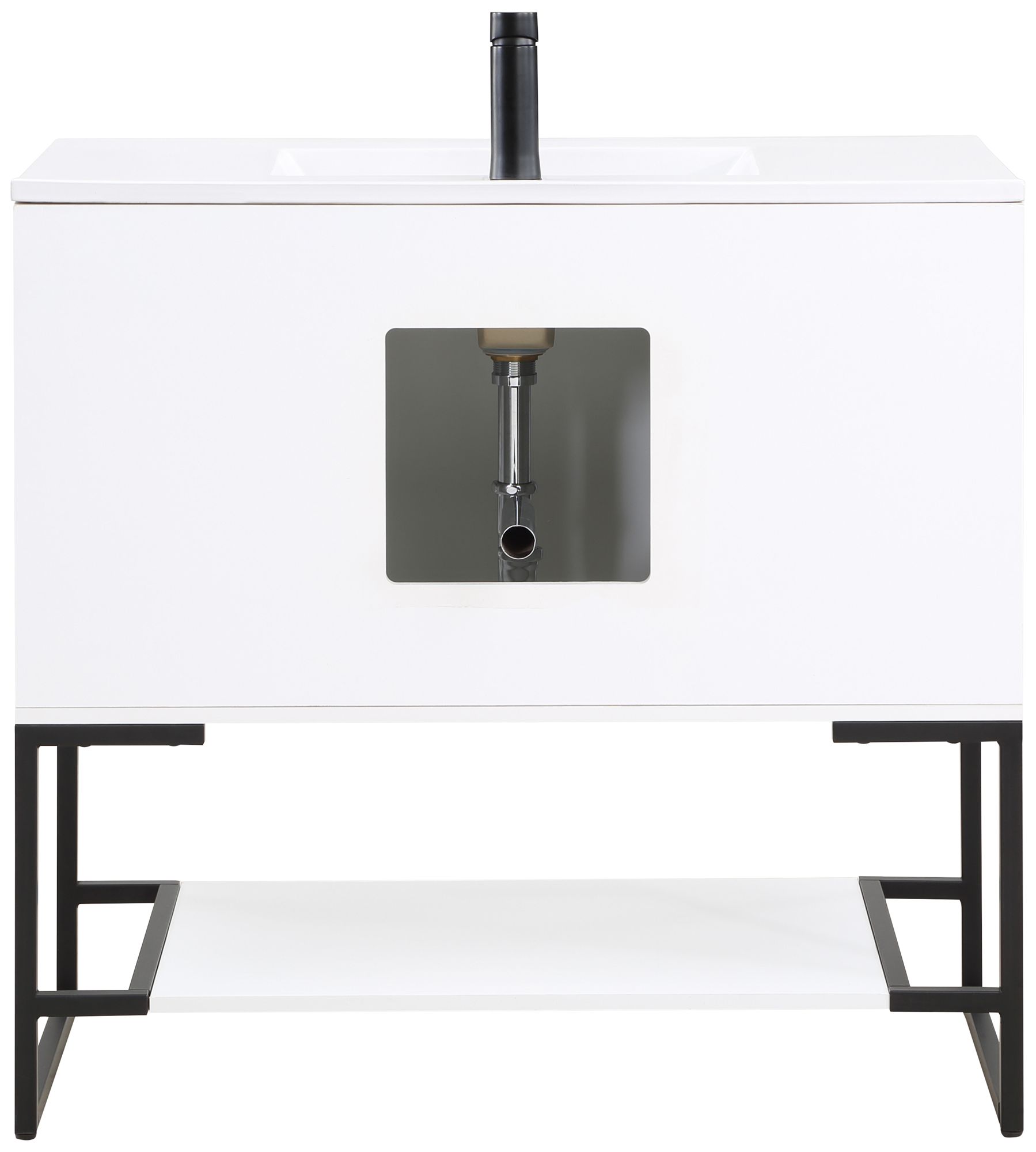 Scarsdale 36" Wide Melamine White Bathroom Vanity Sink