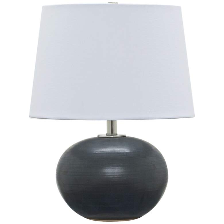 Image 1 Scatchard Stoneware 17 inch High Modern Matte Black Accent Table Lamp
