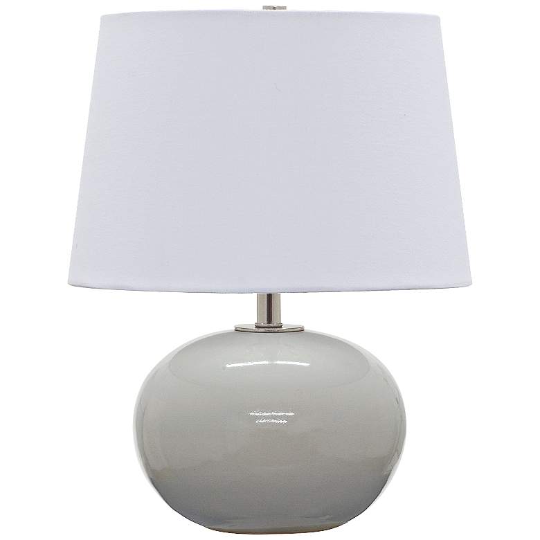 Image 1 Scatchard Stoneware 17" Modern Glossy Gray Accent Table Lamp