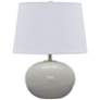 Scatchard Stoneware 17" Modern Glossy Gray Accent Table Lamp