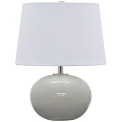 Scatchard Stoneware 17&quot; Modern Glossy Gray Accent Table Lamp