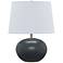 Scatchard Stoneware 17"H Round Matte Black Accent Table Lamp