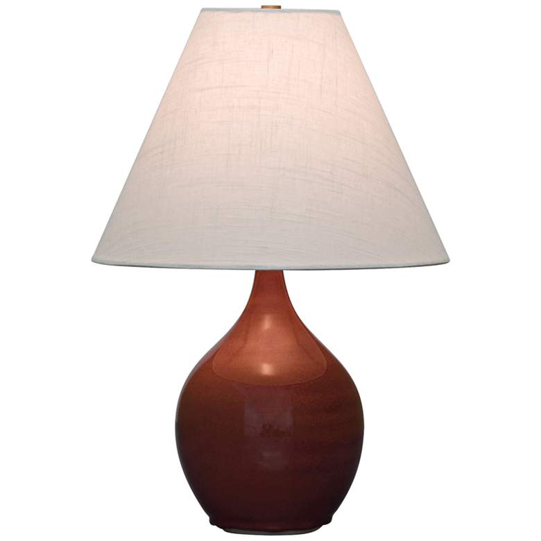 Image 1 Scatchard Stoneware 19 inch High Copper Red Accent Table Lamp