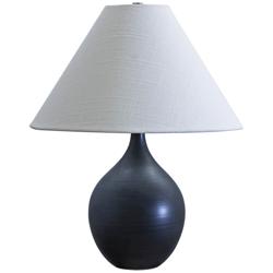 Scatchard Stoneware 19&quot; High Matte Black Accent Table Lamp