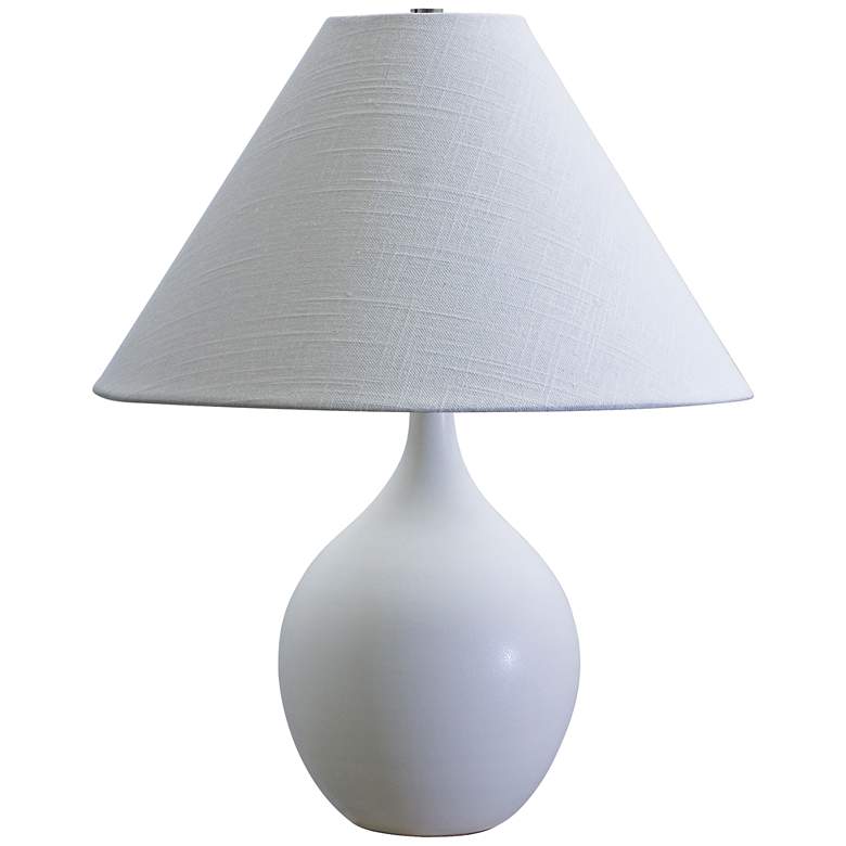 Image 1 Scatchard Stoneware 19 inch High Matte White Table Lamp