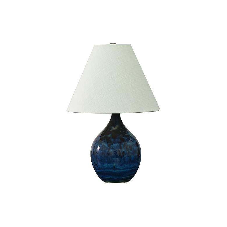 Image 2 Scatchard Stoneware 19" High Midnight Blue Accent Table Lamp