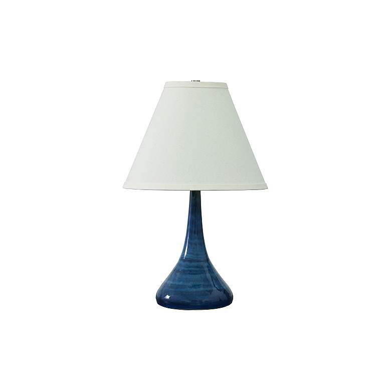 Image 1 Scatchard Stoneware 19 inch High Slim Gloss Blue Modern Table Lamp