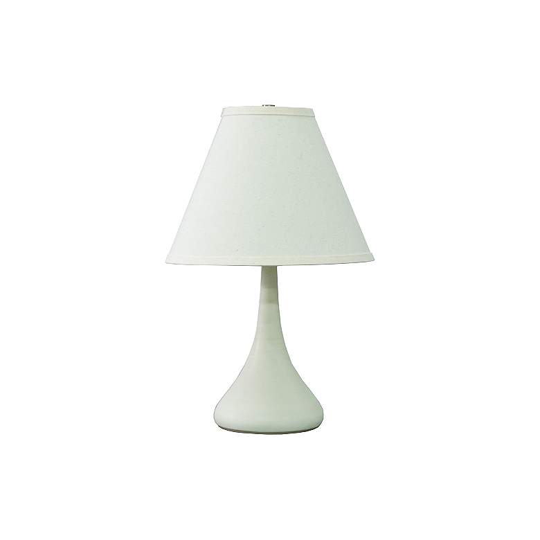Image 1 Scatchard Stoneware 19 inch High Slim Matte White Modern Accent Table Lamp