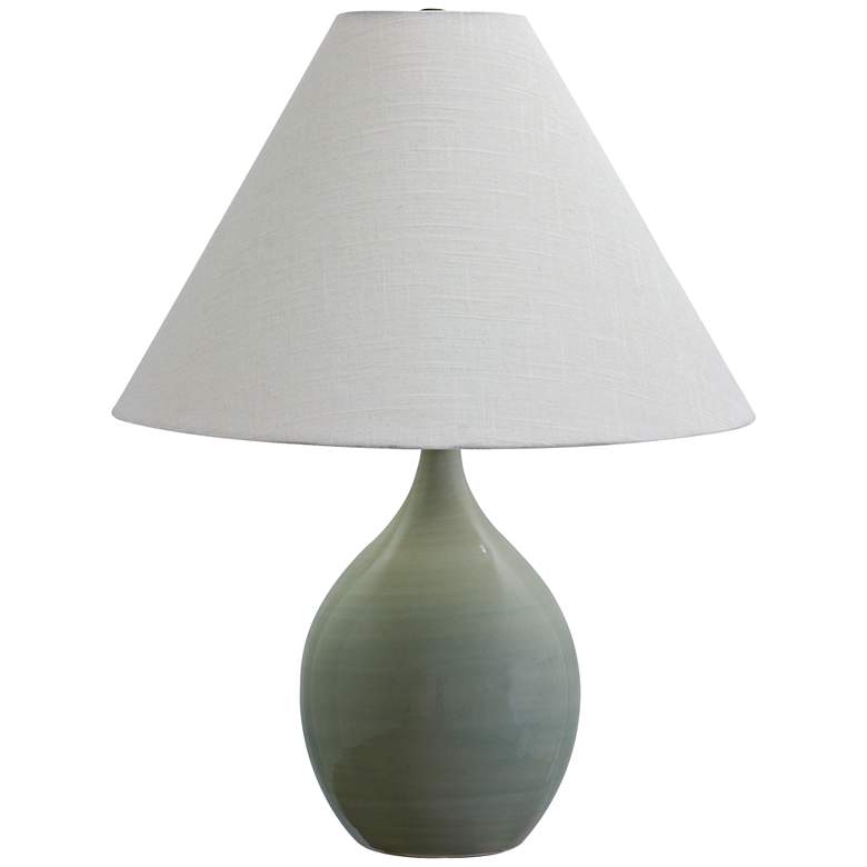 Image 1 Scatchard Stoneware 22 1/2 inch High Celadon Green Table Lamp