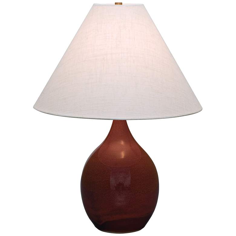 Image 1 Scatchard Stoneware 22 1/2 inch High Copper Red Table Lamp
