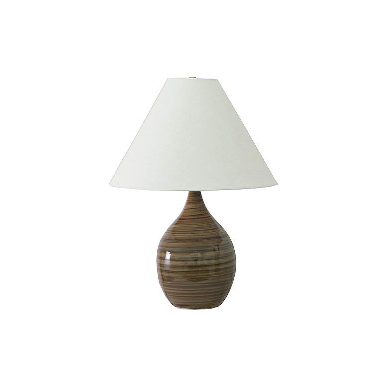 Image 1 Scatchard Stoneware 22 1/2" High Tiger's Eye Table Lamp