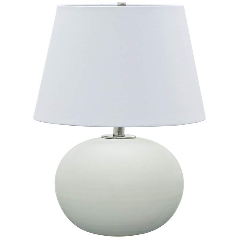 Image 1 Scatchard Stoneware 22 inch High Round Matte White Table Lamp