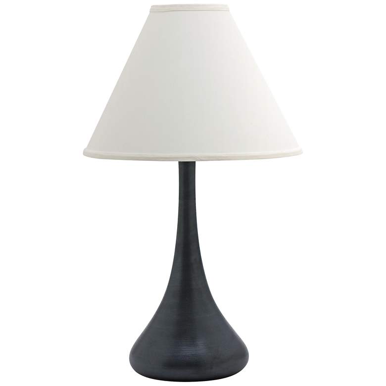 Image 1 Scatchard Stoneware 26" High Slim Matte Black Table Lamp