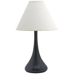 Scatchard Stoneware 26&quot; High Slim Matte Black Table Lamp