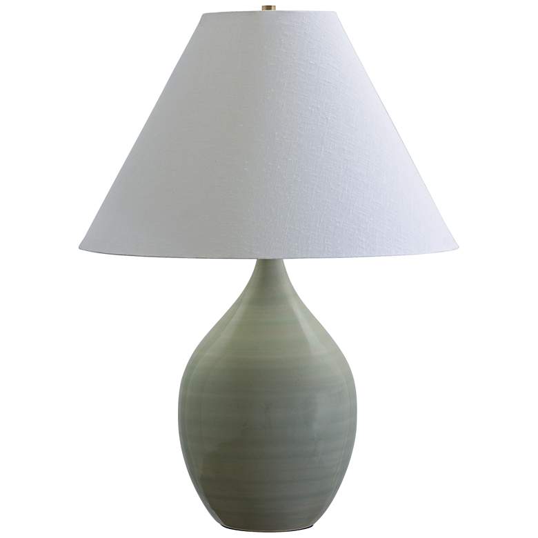 Image 1 Scatchard Stoneware 28" High Celadon Green Table Lamp