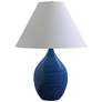 Scatchard Stoneware 28" High Glossy Blue Table Lamp