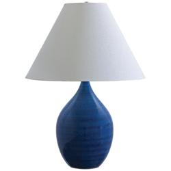 Scatchard Stoneware 28&quot; High Glossy Blue Table Lamp