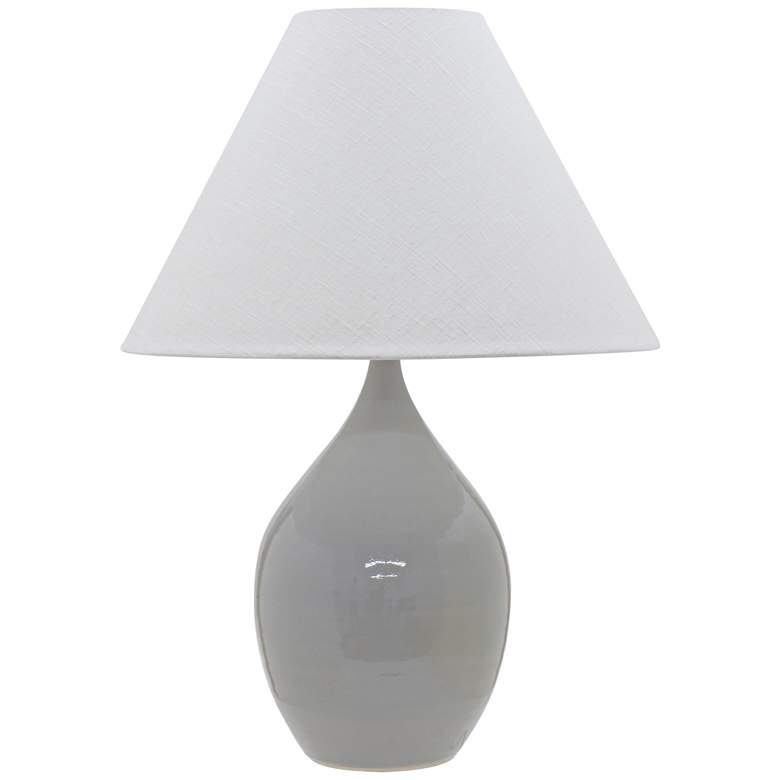 Image 1 Scatchard Stoneware 28" High Glossy Gray Table Lamp