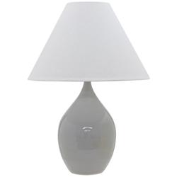 Scatchard Stoneware 28&quot; High Glossy Gray Table Lamp