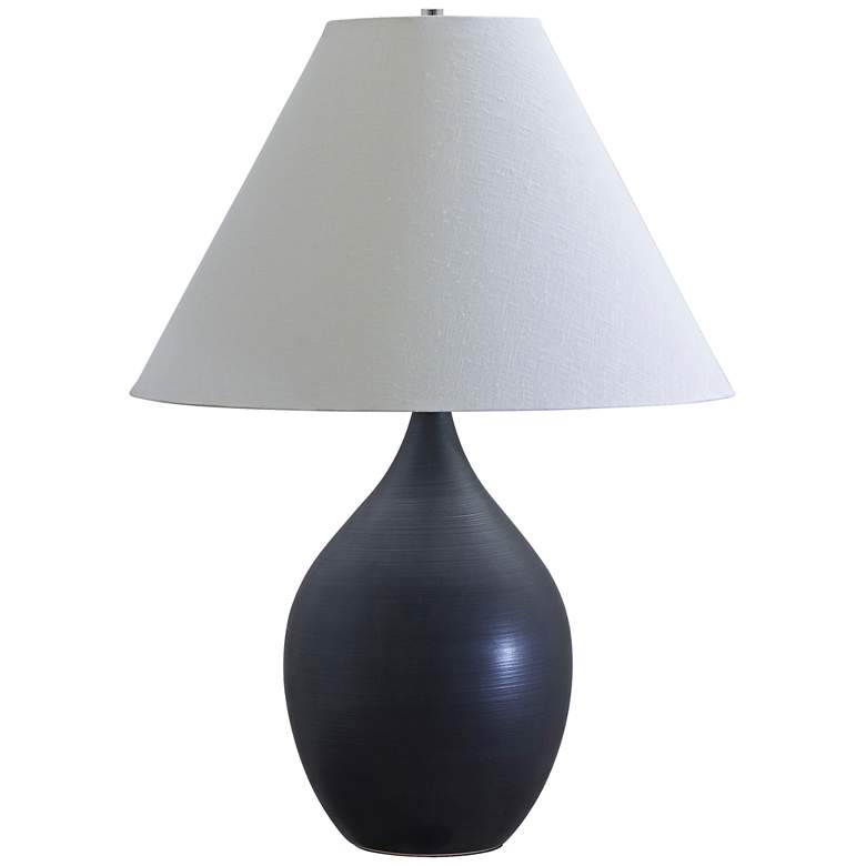 Image 1 Scatchard Stoneware 28 inch High Matte Black Table Lamp