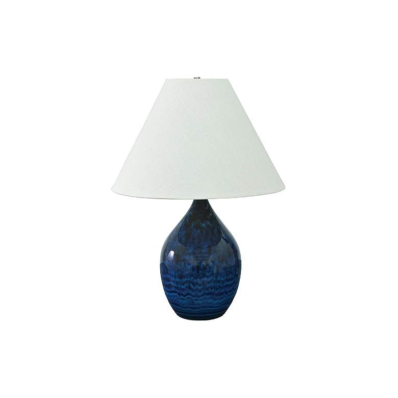 Image 2 Scatchard Stoneware 28 inch High Midnight Blue Table Lamp