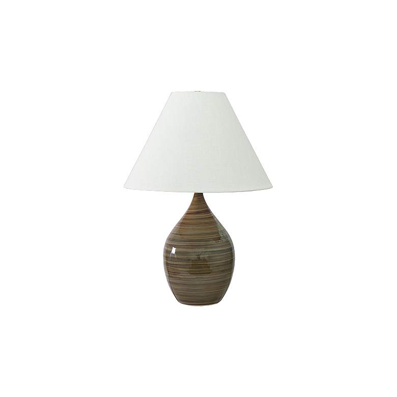 Image 1 Scatchard Stoneware 28" High Tiger's Eye Table Lamp