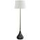 Scatchard Stoneware Slim Black with Satin Nickel Floor Lamp