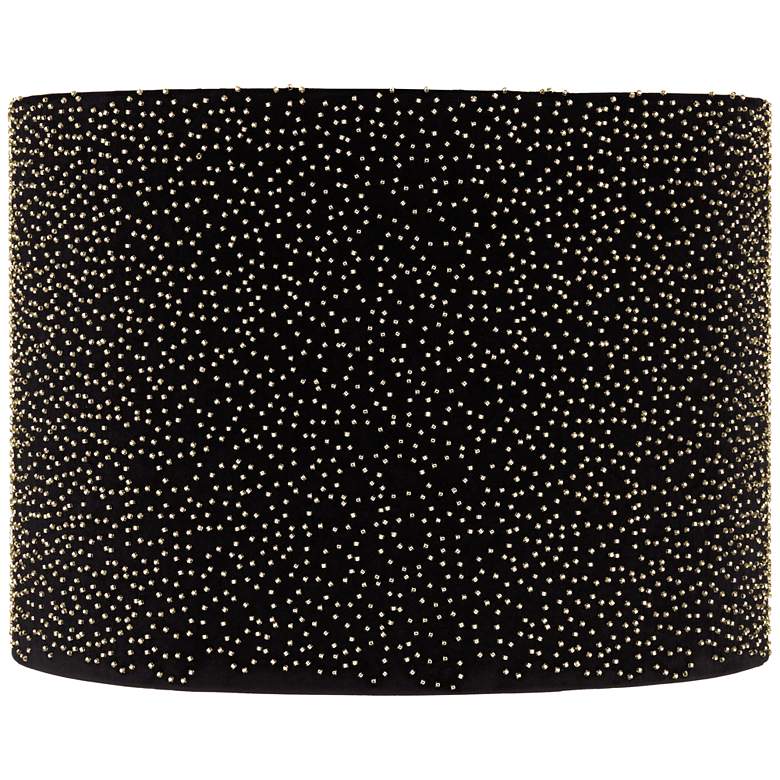 Image 1 Scatter Beading Gold and Black Drum Shade 15x15x11 (Spider)