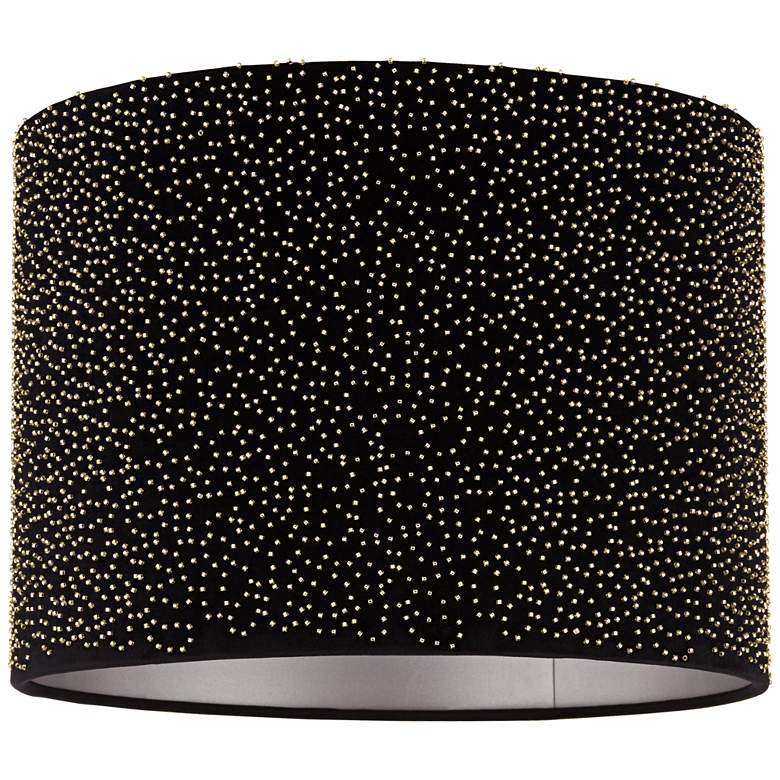 Image 3 Scatter Beading Gold and Black Drum Shade 15x15x11 (Spider) more views