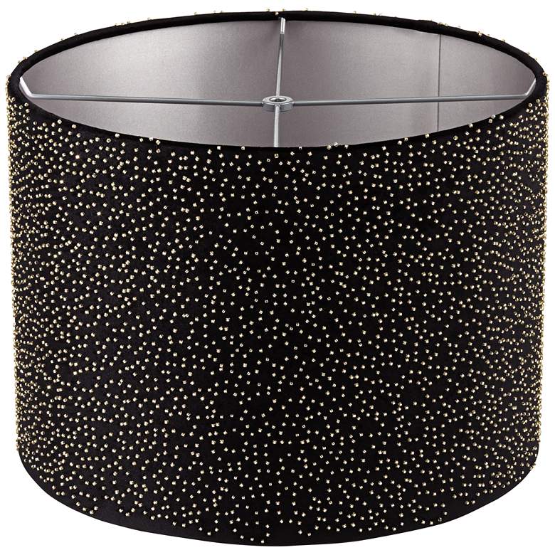 Image 4 Scatter Beading Gold and Black Drum Shade 15x15x11 (Spider) more views