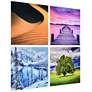 Scenery 20" Square 4-Piece Printed Glass Wall Art Set in scene