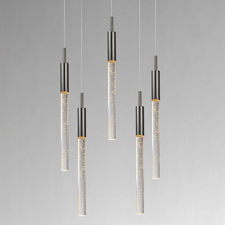 Image 5 Scepter 13" Wide Black Chrome 5-Light LED Pendant more views