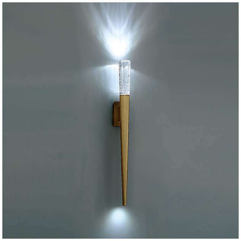 Image 4 Scepter 30"H x 3"W 2-Light Wall Sconce in Aged Brass more views