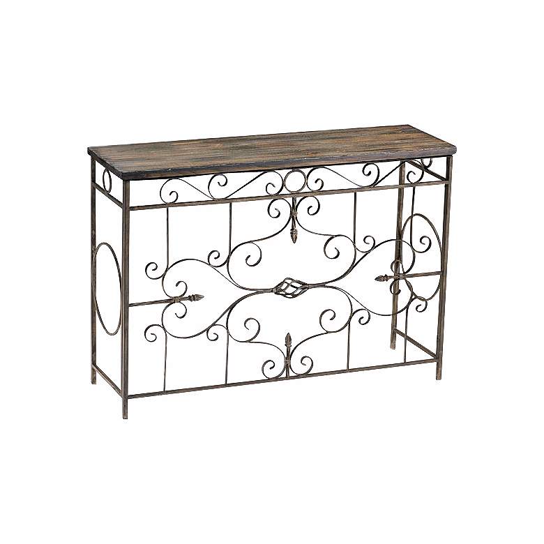 Image 1 Schafer Iron Scroll Console Table