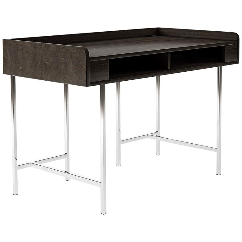 Image 2 Schendry 47 1/4"W Brown Writing Desk with USB Port Outlet