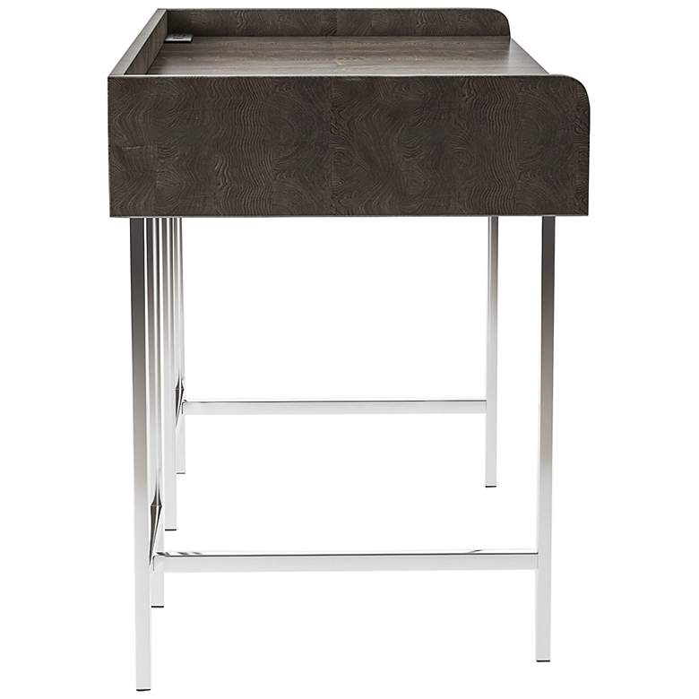 Image 4 Schendry 47 1/4"W Brown Writing Desk with USB Port Outlet more views