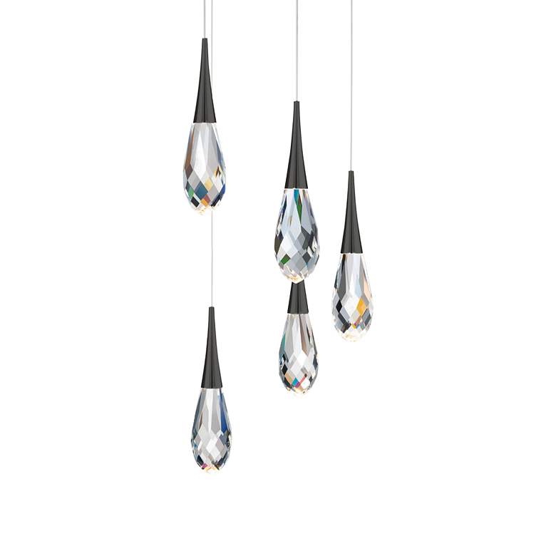 Image 1 Schoenbeck Hibiscus 17" Wide Black LED Multi-Light Pendant