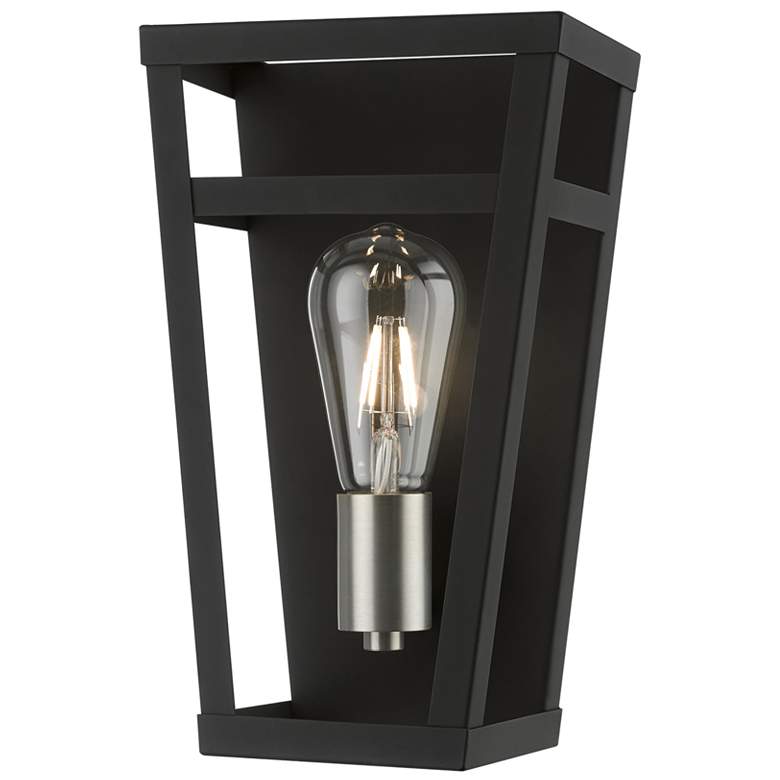 Image 1 Schofield 1 Light Black ADA Sconce with Brushed Nickel Accents
