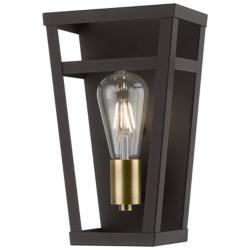 Schofield 1 Light Bronze ADA Sconce with Antique Brass Accents