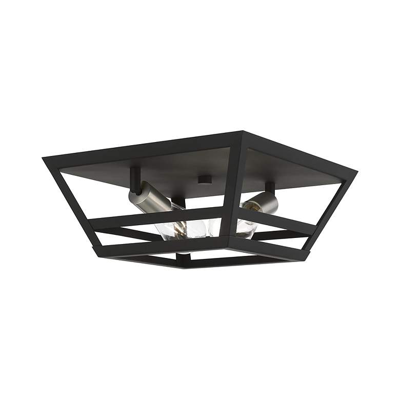 Image 3 Schofield 2 Light Black Flush Mount with Brushed Nickel Accents more views