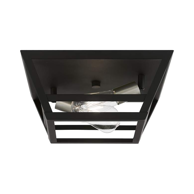 Image 6 Schofield 2 Light Black Flush Mount with Brushed Nickel Accents more views