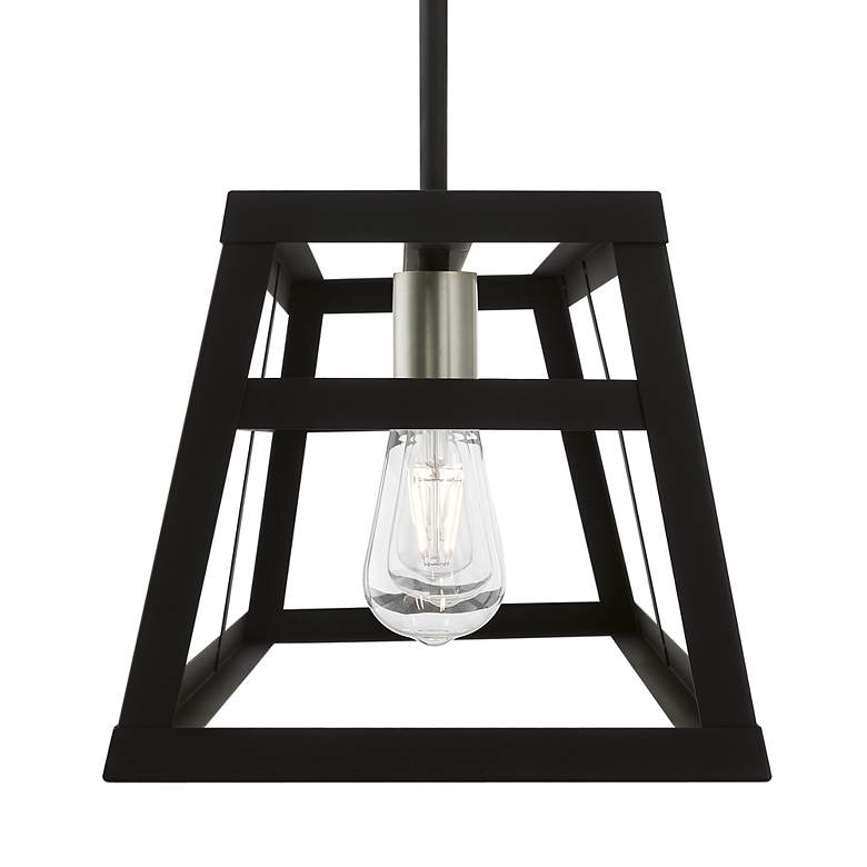 Image 7 Schofield 3 Light Black Linear Chandelier with Brushed Nickel Accents more views
