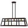 2_Schofield 3 Light Bronze Linear Chandelier with Antique Brass Accents