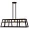 Schofield 3 Light Bronze Linear Chandelier with Antique Brass Accents