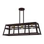 Thumbnail4 of Schofield 3 Light Bronze Linear Chandelier with Antique Brass Accents more views