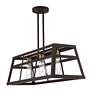 5_Schofield 3 Light Bronze Linear Chandelier with Antique Brass Accents more views