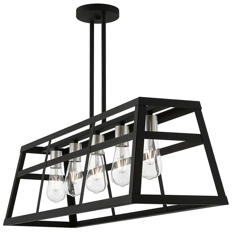 Image 7 Schofield 40" Wide Black 5-Light Linear Chandelier more views